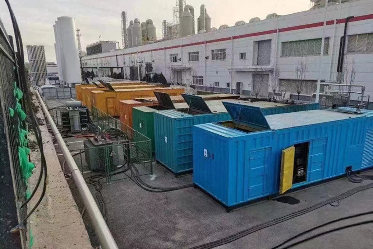 铜陵发电机租赁施工现场